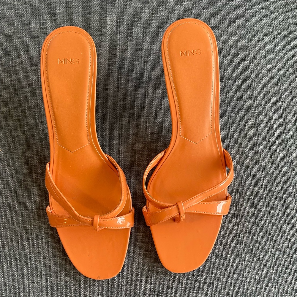 Mango Women's Bright Orange Heels
